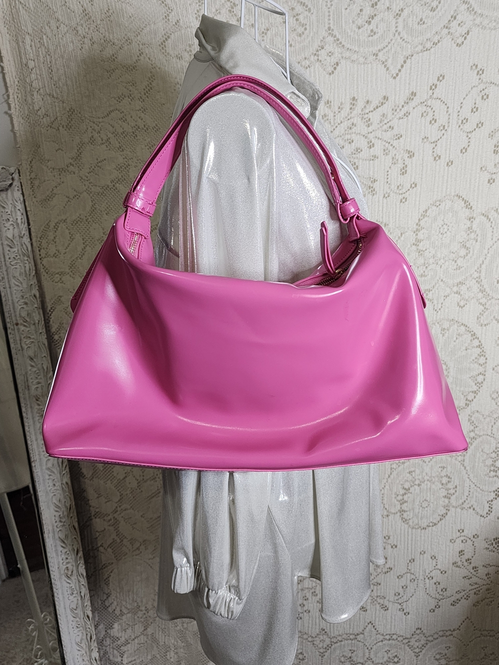 Vera Bradley Hot Pink Patent Shoulder Bag